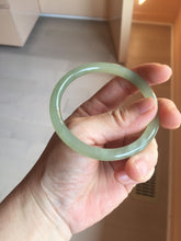 Load image into Gallery viewer, 55.8mm Certified 100% Natural light green gray black Nephrite Bangle HN146-6936