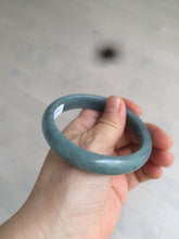Load image into Gallery viewer, 59mm Certified Type A 100% Natural light blue/gray Guatemala Jadeite bangle Y134-6420