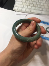 Load image into Gallery viewer, 52.2mm Certified 100% natural Type A oily dark green/black/brown/gray (老油青) jadeite jade bangle PH190-6940