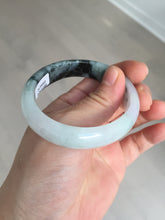 Load image into Gallery viewer, 51.5mm certified Type A 100% Natural icy watery light green sunny green purple oval Jadeite Jade bangle BQ63-5672