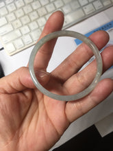 Load image into Gallery viewer, 50mm Certified Type A 100% Natural icy watery light green gray slim Jadeite Jade bangle PJ52-2046