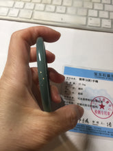 Load image into Gallery viewer, 59.3mm Certified Type A 100% Natural dark green/blue/gray Guatemala slim round cut Jadeite bangle BP192-2456