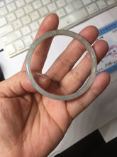 Load image into Gallery viewer, 50mm Certified Type A 100% Natural icy watery light green gray slim Jadeite Jade bangle PJ52-2046