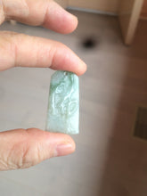 Load image into Gallery viewer, 100% Natural type A light green safe and sound pendant with the carved hieroglyph of "Buddha" jadeite Jade pendant group B99