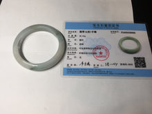 Load image into Gallery viewer, 54.8mm certified type A 100% Natural icy watery green/white jadeite jade bangle BP35-8906
