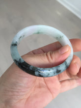 Load image into Gallery viewer, 51.5mm certified Type A 100% Natural icy watery light green sunny green purple oval Jadeite Jade bangle BQ63-5672