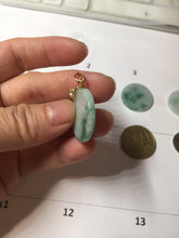 Load image into Gallery viewer, 22-23.5mm Type A 100% Natural sunny green light green purple with green floating flowers Jadeite Jade Safety Guardian round Pendant group BS143