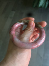 Load image into Gallery viewer, sold! Please don’t order. Thanks 53.4mm 100% natural chubby pink rose stone (Rhodonite) round cut bangle CB65