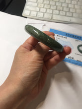 Load image into Gallery viewer, 52.2mm Certified 100% natural Type A oily dark green/black/brown/gray (老油青) jadeite jade bangle PH190-6940