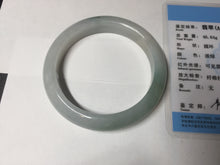Load image into Gallery viewer, 54.8mm certified type A 100% Natural icy watery green/white jadeite jade bangle BP35-8906