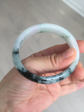 Load image into Gallery viewer, 51.5mm certified Type A 100% Natural icy watery light green sunny green purple oval Jadeite Jade bangle BQ63-5672