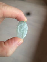 Load image into Gallery viewer, 100% Natural type A light green safe and sound pendant with the carved hieroglyph of "Buddha" jadeite Jade pendant group B99