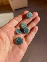 Load image into Gallery viewer, 100% Natural blue gray green Guatemala jadeite Jade flower pendant group BH61