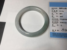 Load image into Gallery viewer, 54.8mm certified type A 100% Natural icy watery green/white jadeite jade bangle BP35-8906