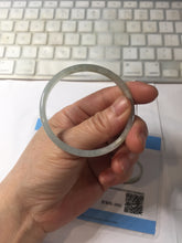 Load image into Gallery viewer, 50mm Certified Type A 100% Natural icy watery light green gray slim Jadeite Jade bangle PJ52-2046