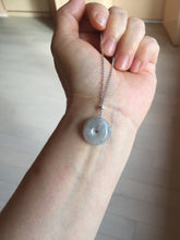 Load image into Gallery viewer, 15-18.4mm 100% natural black white jadeite jade(Wuji, 乌鸡) Safety Guardian Button donuts pendant PA250