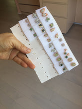 Load image into Gallery viewer, 100% Natural type A icy watery green white stud jadeite Jade beads earring group PC3