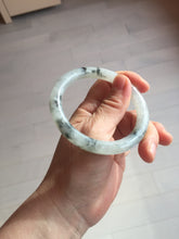 Load image into Gallery viewer, 54.7mm certified Type A 100% Natural icy watery light green with green floating flowers round cut Jadeite Jade bangle BK136-7343