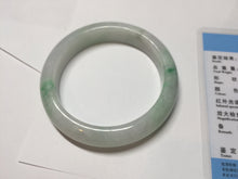 Load image into Gallery viewer, Shopify only. 55.7mm certified 100% natural icy watery light white/sunny green jadeite jade bangle BN73-9363