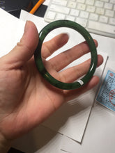 Load image into Gallery viewer, 62mm certified 100% Natural dark green/black round cut nephrite (碧玉) bangle HN20-9149