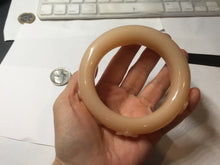 Load image into Gallery viewer, 61.5mm 100% natural pink orange Peach cream Quartzite (Shetaicui jade) 3D carved cat ears/flowers/ingot/bow bangle XY124