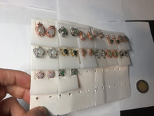 Load image into Gallery viewer, 100% Natural type A icy watery green white stud jadeite Jade beads earring group PC3