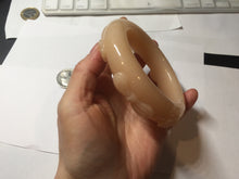 Load image into Gallery viewer, 61.5mm 100% natural pink orange Peach cream Quartzite (Shetaicui jade) 3D carved cat ears/flowers/ingot/bow bangle XY124