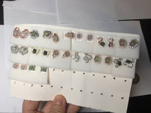 Load image into Gallery viewer, 100% Natural type A icy watery green white stud jadeite Jade beads earring group PC3