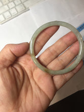 Load image into Gallery viewer, 56mm certified Type A 100% Natural light green brown gray slim round cut Jadeite Jade bangle PH206-6184
