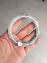 Load image into Gallery viewer, 54.7mm certified Type A 100% Natural icy watery light green with green floating flowers round cut Jadeite Jade bangle BK136-7343
