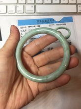 Load image into Gallery viewer, 58.5mm certified Type A 100% Natural light green round cut Jadeite Jade bangle PB264-3255