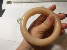 Load image into Gallery viewer, 61.5mm 100% natural pink orange Peach cream Quartzite (Shetaicui jade) 3D carved cat ears/flowers/ingot/bow bangle XY124