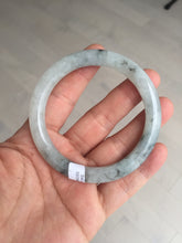 Load image into Gallery viewer, 54.7mm certified Type A 100% Natural icy watery light green with green floating flowers round cut Jadeite Jade bangle BK136-7343