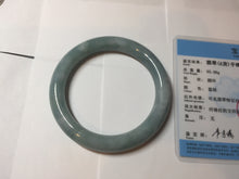 Load image into Gallery viewer, 60.5mm certified 100% natural light green/blue chubby round cut jadeite jade bangle PC99-9145