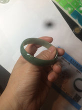 Load image into Gallery viewer, 51.6mm certified Type A 100% Natural oily dark green thin style Jadeite jade bangle AM73-2825