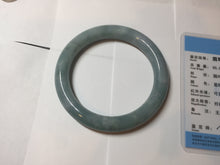 Load image into Gallery viewer, 60.5mm certified 100% natural light green/blue chubby round cut jadeite jade bangle PC99-9145