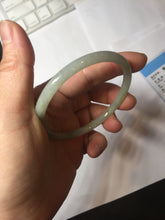 Load image into Gallery viewer, 56mm certified Type A 100% Natural light green brown gray slim round cut Jadeite Jade bangle PH206-6184