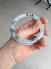 Load image into Gallery viewer, 54.7mm certified Type A 100% Natural icy watery light green with green floating flowers round cut Jadeite Jade bangle BK136-7343