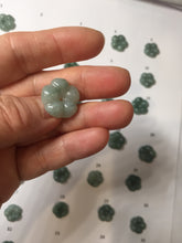 Load image into Gallery viewer, 100% Natural type A green gray with green floating flowers jadeite Forget-Me-Not(勿忘我) Flower Pendant group PA251