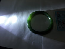 Load image into Gallery viewer, 53.1mm certified 100% Natural dark green/black nephrite (碧玉) bangle HN147-0518