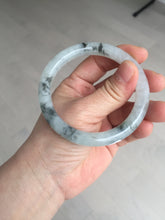 Load image into Gallery viewer, 54.7mm certified Type A 100% Natural icy watery light green with green floating flowers round cut Jadeite Jade bangle BK136-7343