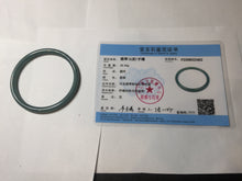 Load image into Gallery viewer, 59.5mm Certified Type A 100% Natural dark green/blue/gray Guatemala slim round cut Jadeite bangle BP194-2462
