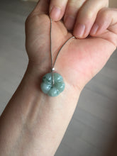 Load image into Gallery viewer, 100% Natural type A green gray with green floating flowers jadeite Forget-Me-Not(勿忘我) Flower Pendant group PA251
