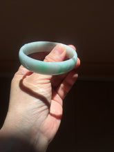 Load image into Gallery viewer, 52mm certified Type A 100% Natural sunny green white(白底青) thin style Jadeite jade bangle AZ160-1594