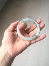 Load image into Gallery viewer, 54.7mm certified Type A 100% Natural icy watery light green with green floating flowers round cut Jadeite Jade bangle BK136-7343