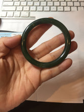 Load image into Gallery viewer, 53.1mm certified 100% Natural dark green/black nephrite (碧玉) bangle HN147-0518