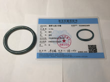 Load image into Gallery viewer, 50.5mm Certified Type A 100% Natural dark green/blue/gray Guatemala slim round cut oval Jadeite bangle BP195-2469