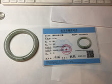 Load image into Gallery viewer, 55mm certified 100% natural Type A light green gray chubby round cut jadeite jade bangle PC100-9131