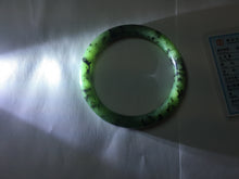 Load image into Gallery viewer, 58.1mm Certified 100% Natural Fresh Young Green/Dark Green/Black Green Ink Painting (绿水墨) Round Cut Nephrite (Wulanhai 乌兰海碧玉) Bangle HN148-7343