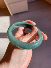 Load image into Gallery viewer, 57.5mm certified type A 100% Natural icy watery dark green/black Jadeite jade bangle AM71-1090